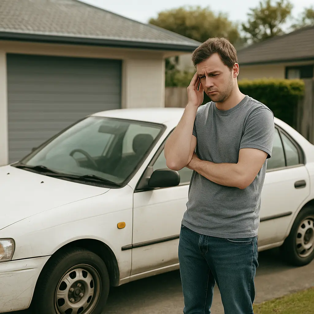 nervous used car owner